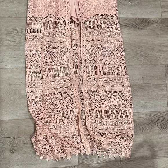 bebe Blush Lace Jumpsuit